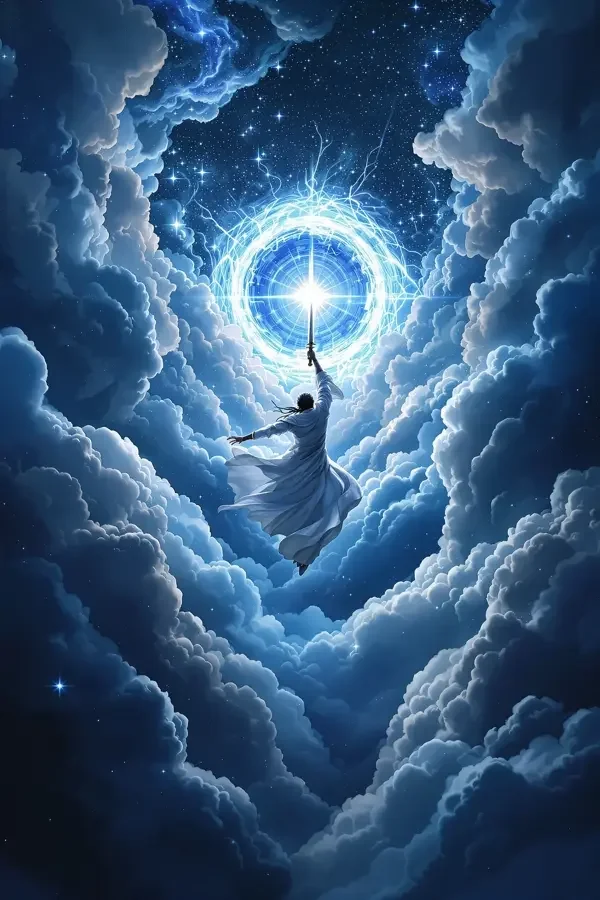 青云志·归途剧集封面：御剑穿越云海星门的修士